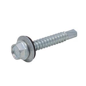 Hex Washer Head Self Drilling Tek Plated With Neoprene WasherHex Head Tek Screw With Washer, Plated